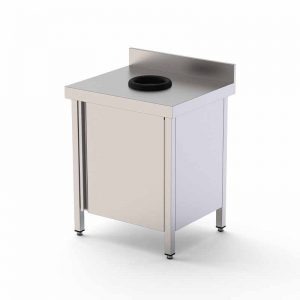 Mural com porta e orifício do lixo